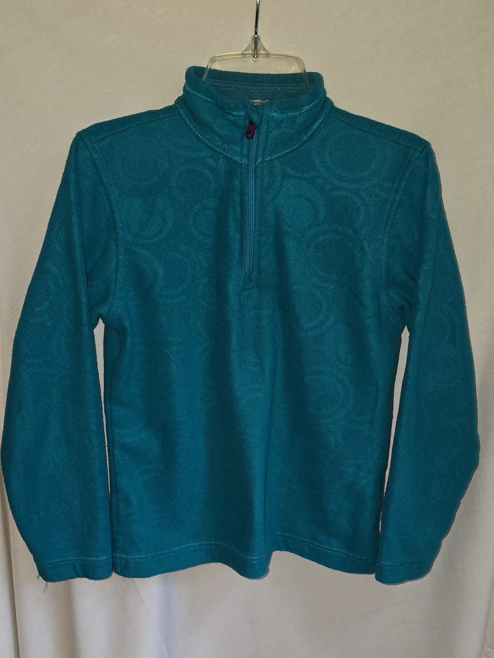 Lands' End Kids Teal Zip-Up Fleece Pullover